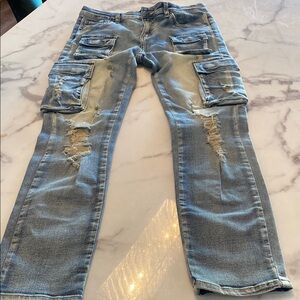 Boys Distressed Light Blue Jeans